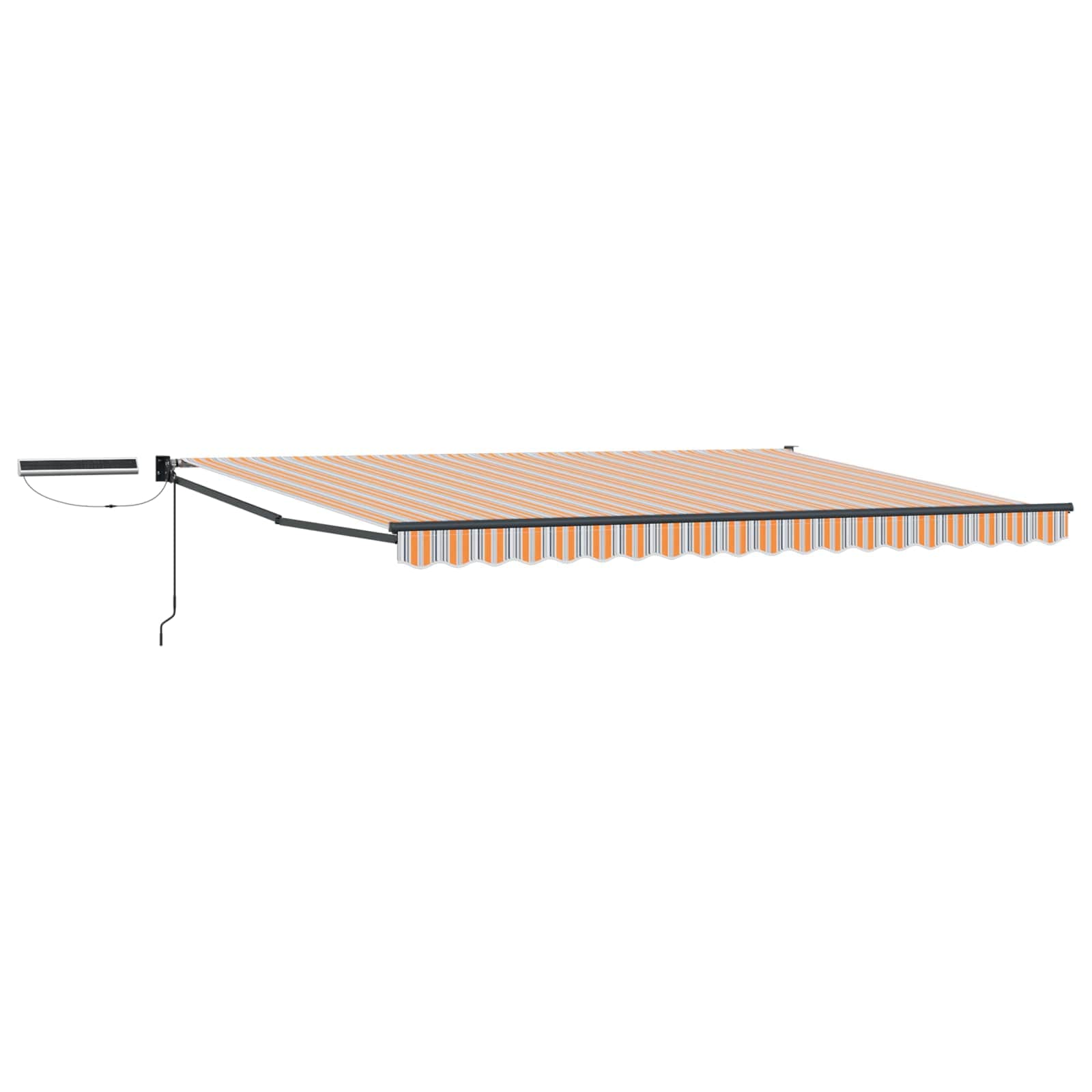 Elektrische ausziehbare Markise Blau, Orange, Anthrazit 5 x 3 m