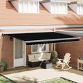 Ausziehbare Markise Schwarz 4 x 3 m Leinen und Aluminium