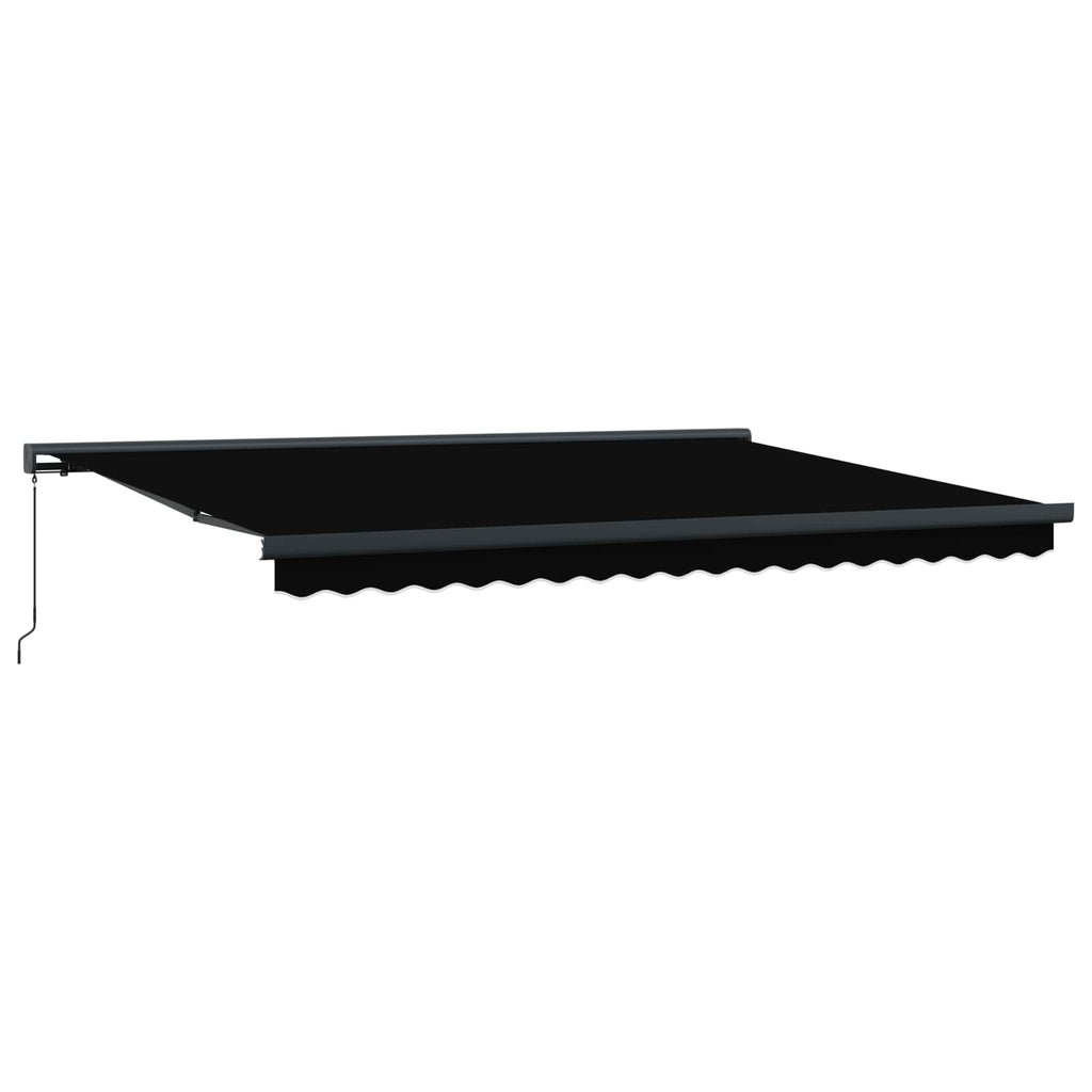 Ausziehbare Markise Schwarz 4 x 3 m Leinen und Aluminium