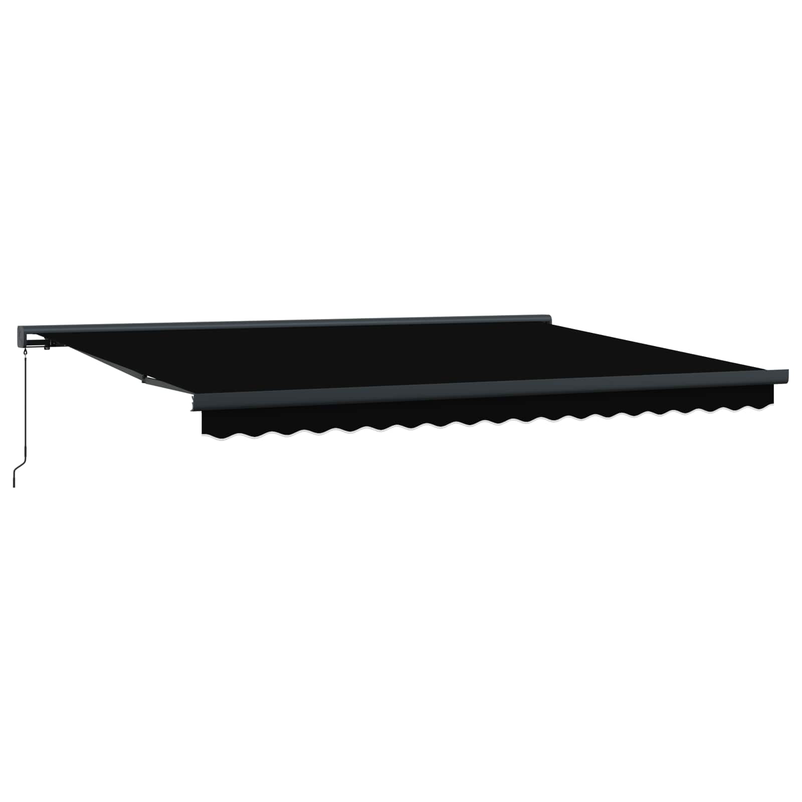 Ausziehbare Markise Schwarz 4 x 3 m Leinen und Aluminium