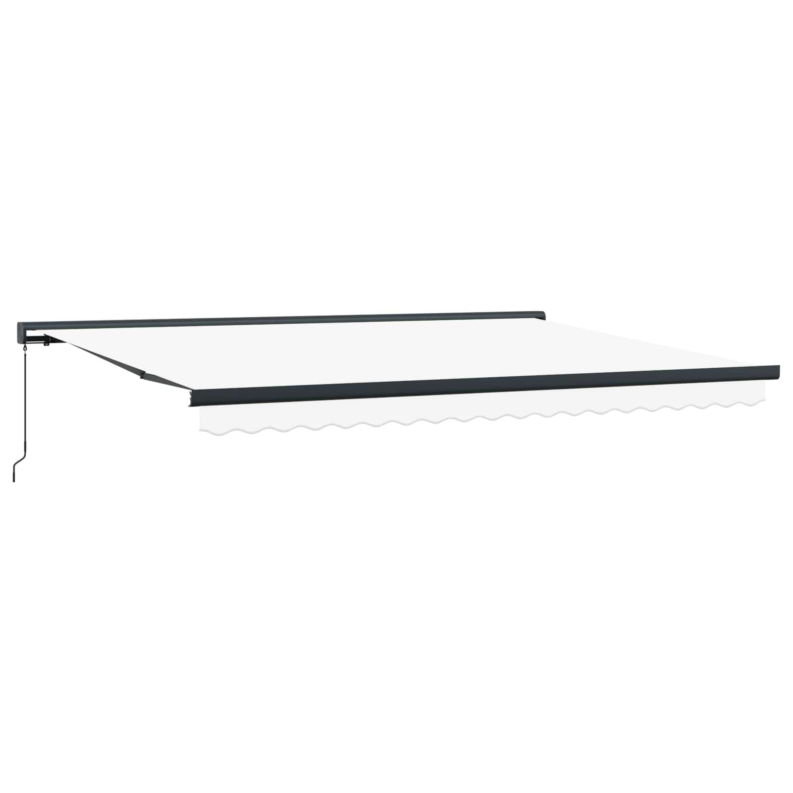 Ausziehbare Markise Weiß 4 x 3 m Leinen und Aluminium