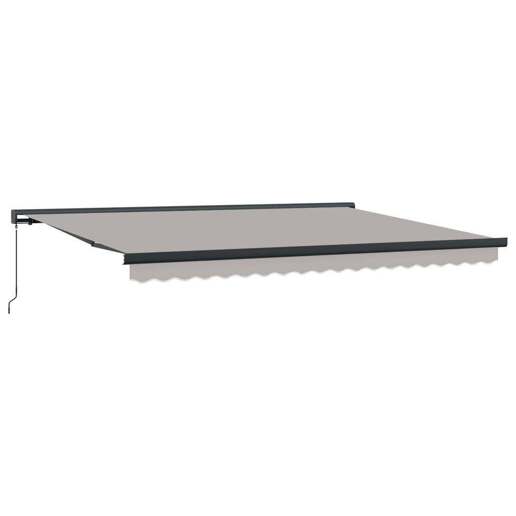 Ausziehbare Markise Hellgrau 4 x 3 m Leinen und Aluminium