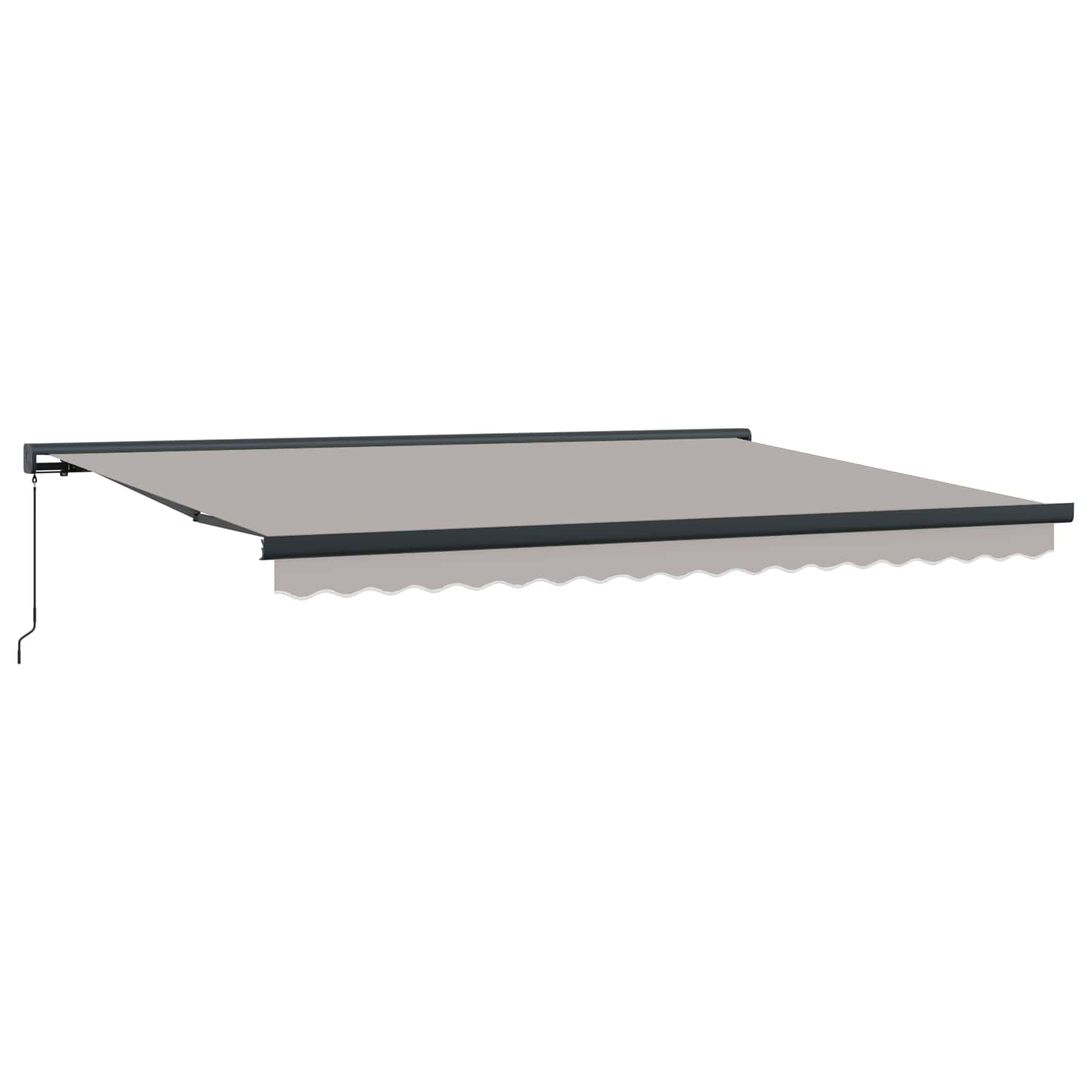 Ausziehbare Markise Hellgrau 4 x 3 m Leinen und Aluminium