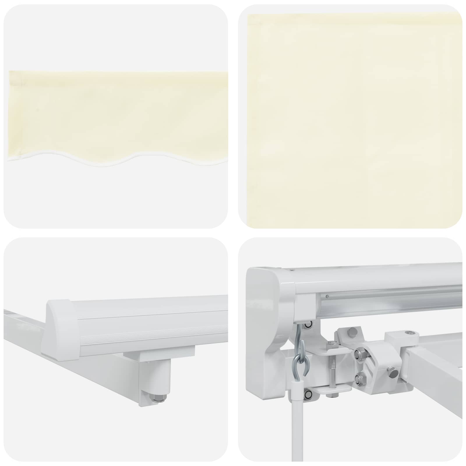 Manuell einziehbare Markise Creme 3 x 2,5 m