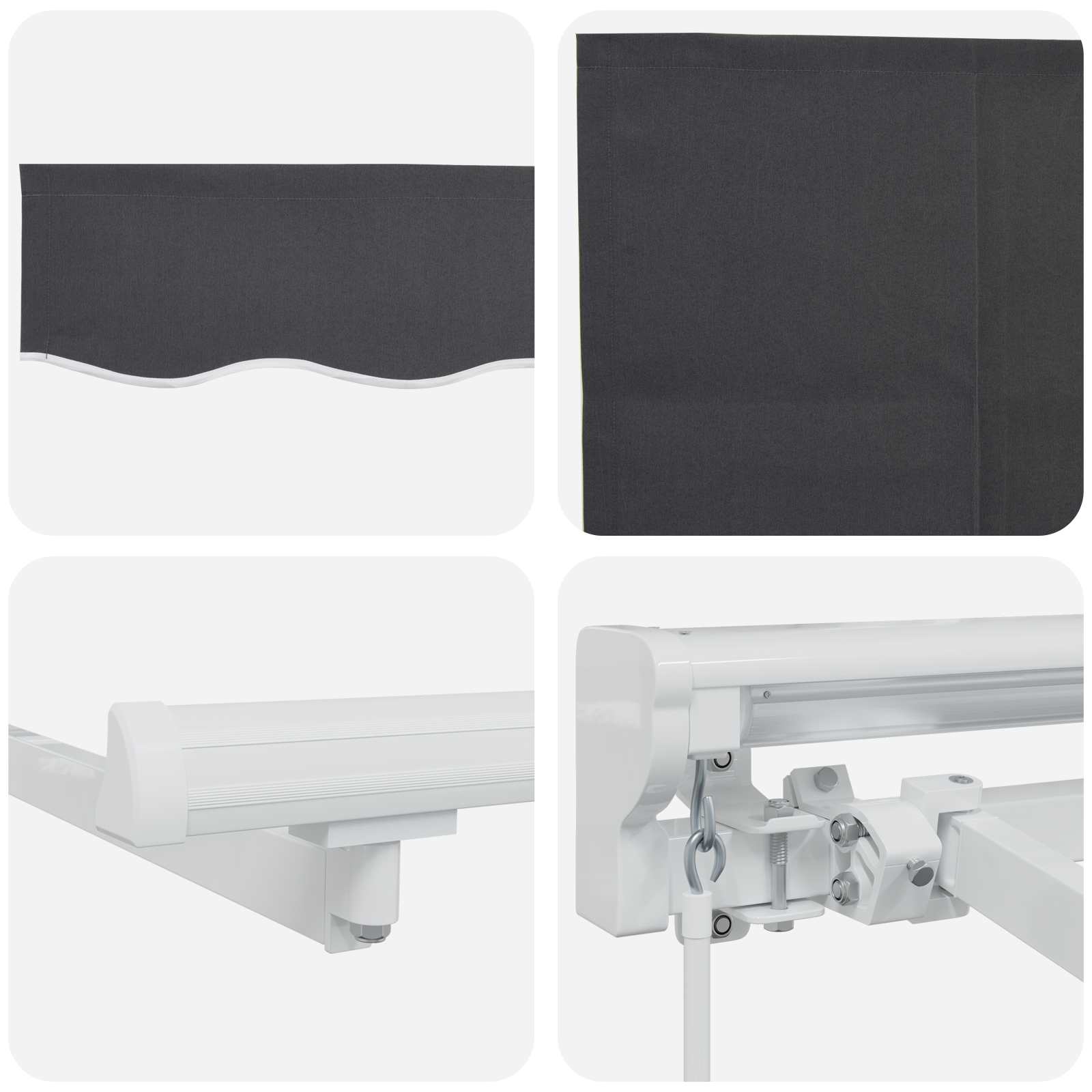 Manuell einziehbare Markise Anthrazit 3,5 x 2,5 m