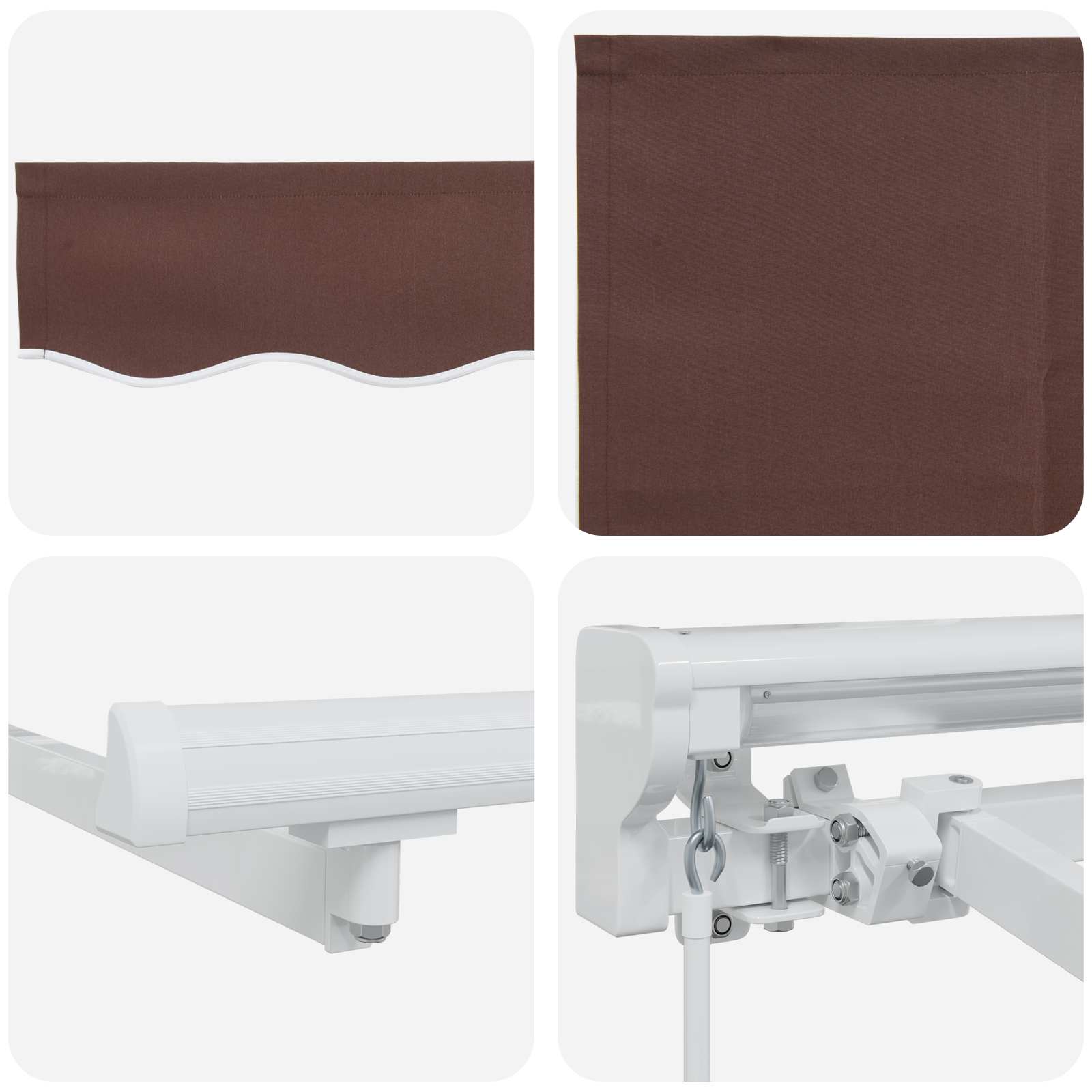 Manuell einziehbare Markise Braun 4 × 3,5 m
