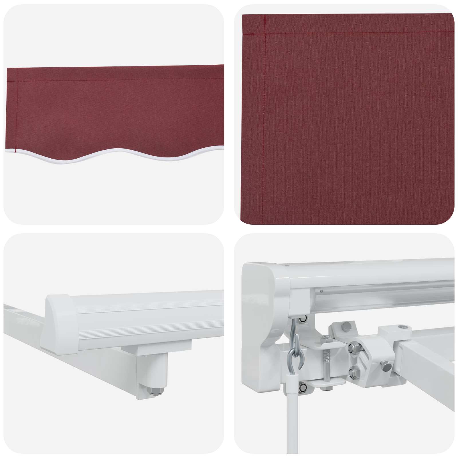 Manuell einziehbare Markise Bordeauxrot 4,5 x 3,5 m