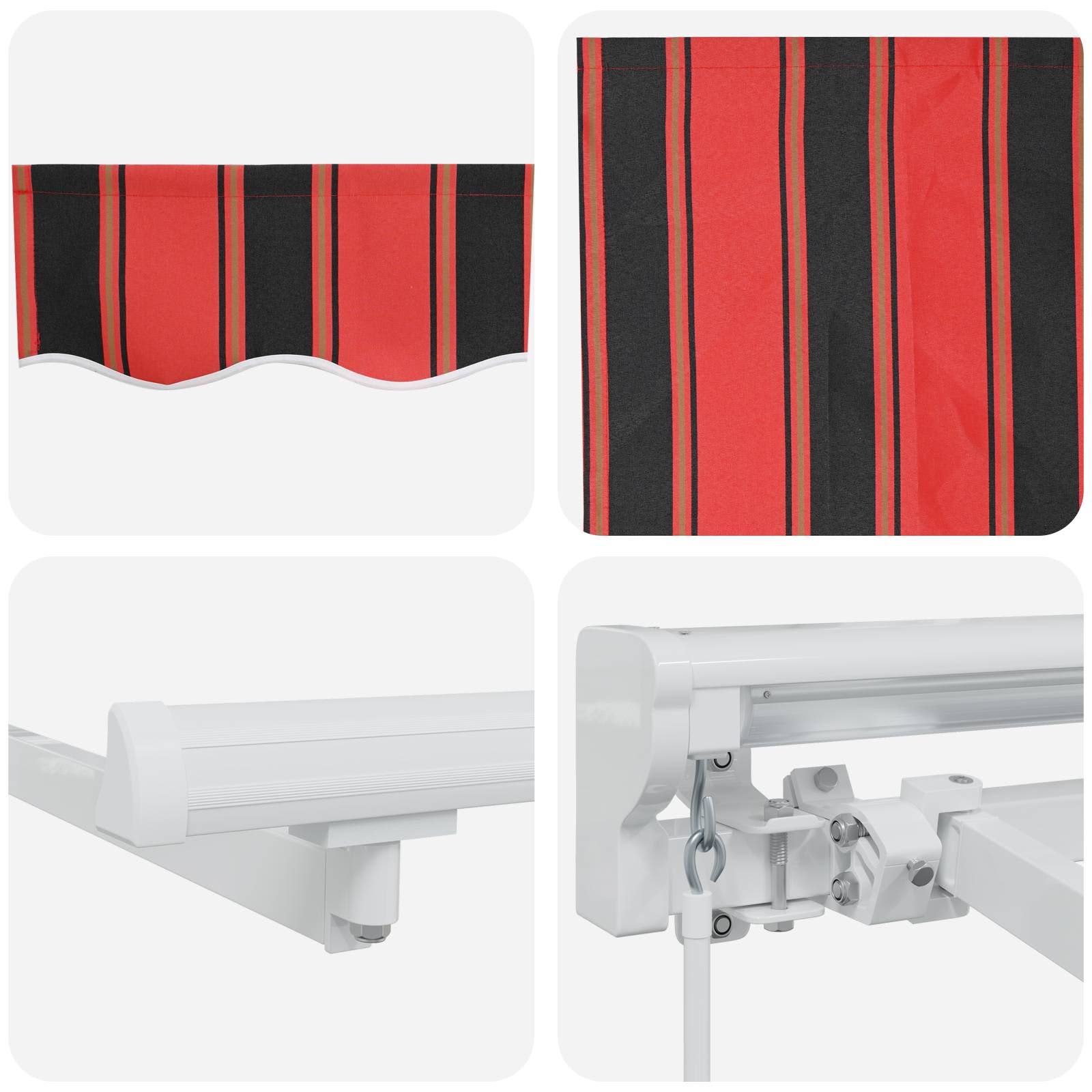Manuell einziehbare Markise Orange, Schwarz und Gelb 5 x 3 m