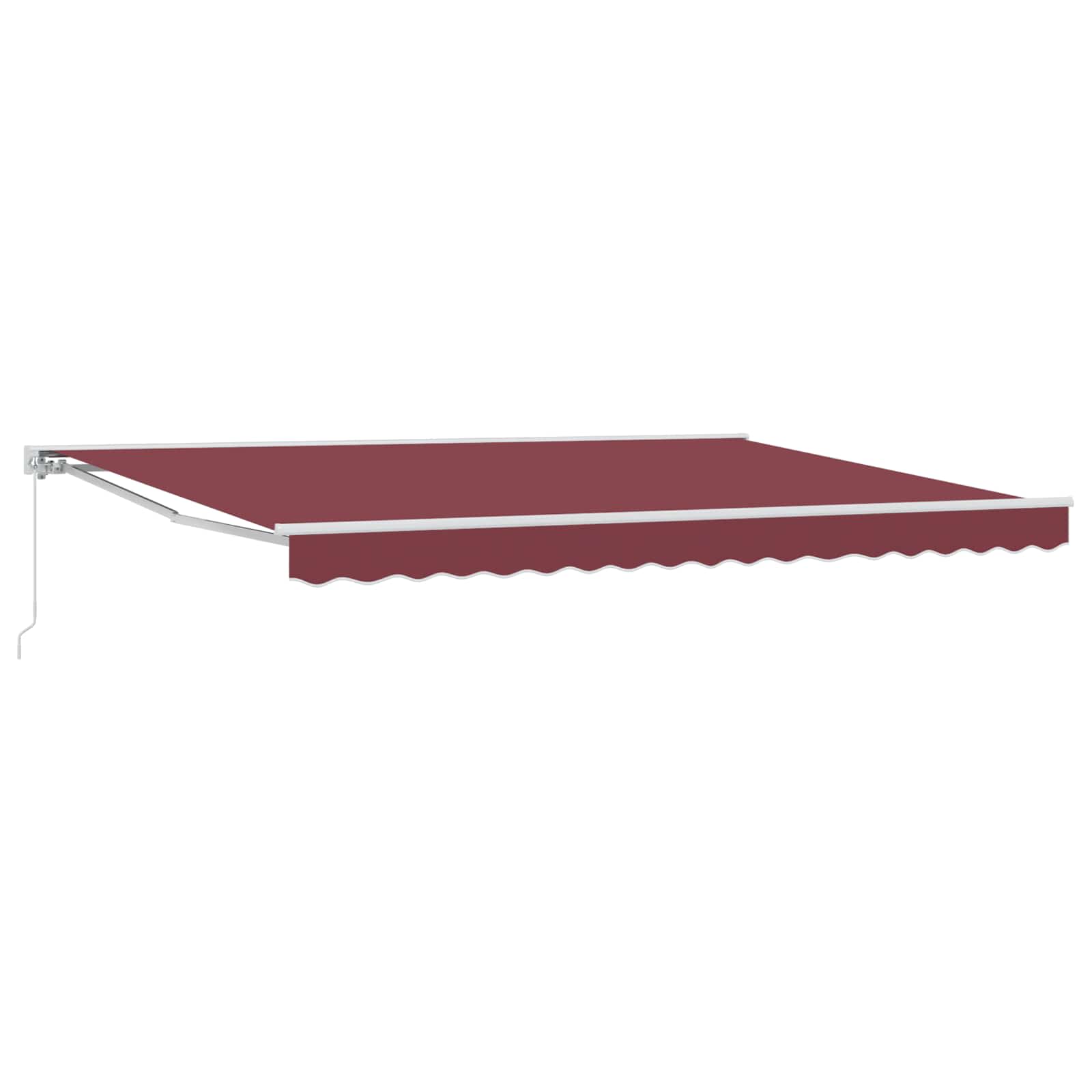 Manuell einziehbare Markise Bordeauxrot 5 x 3,5 m