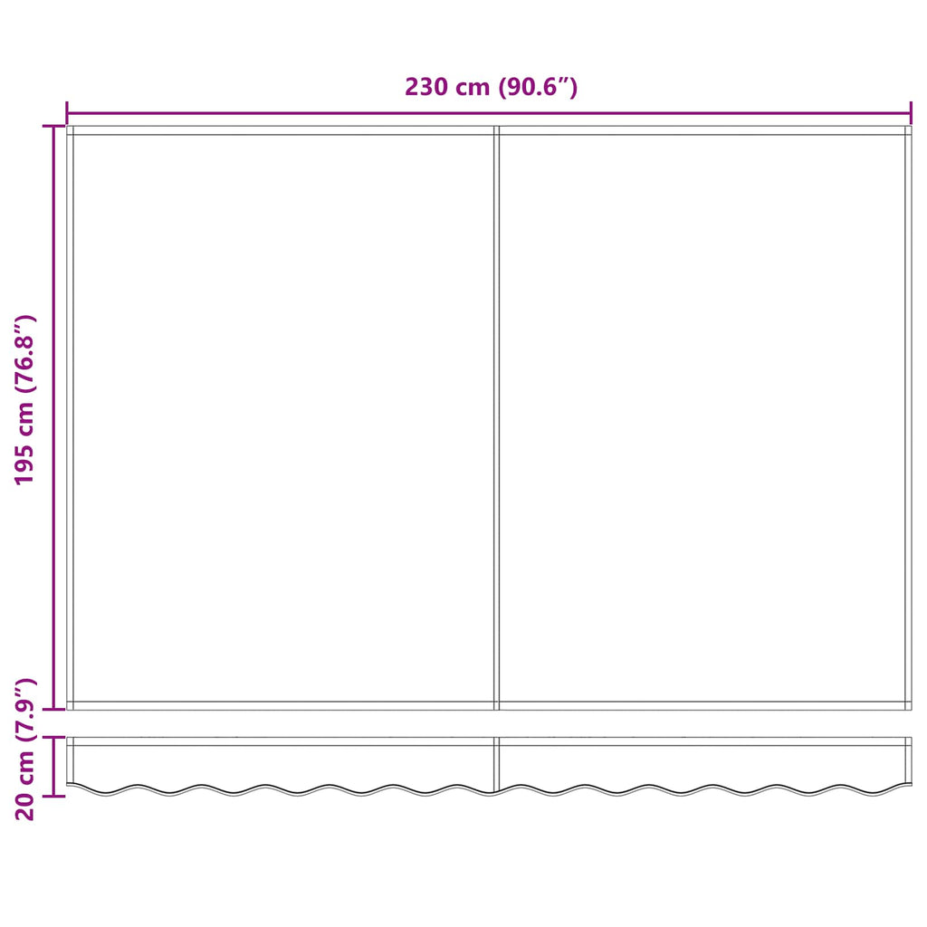 Manuell einziehbare Markise Creme 2,5 x 2 m
