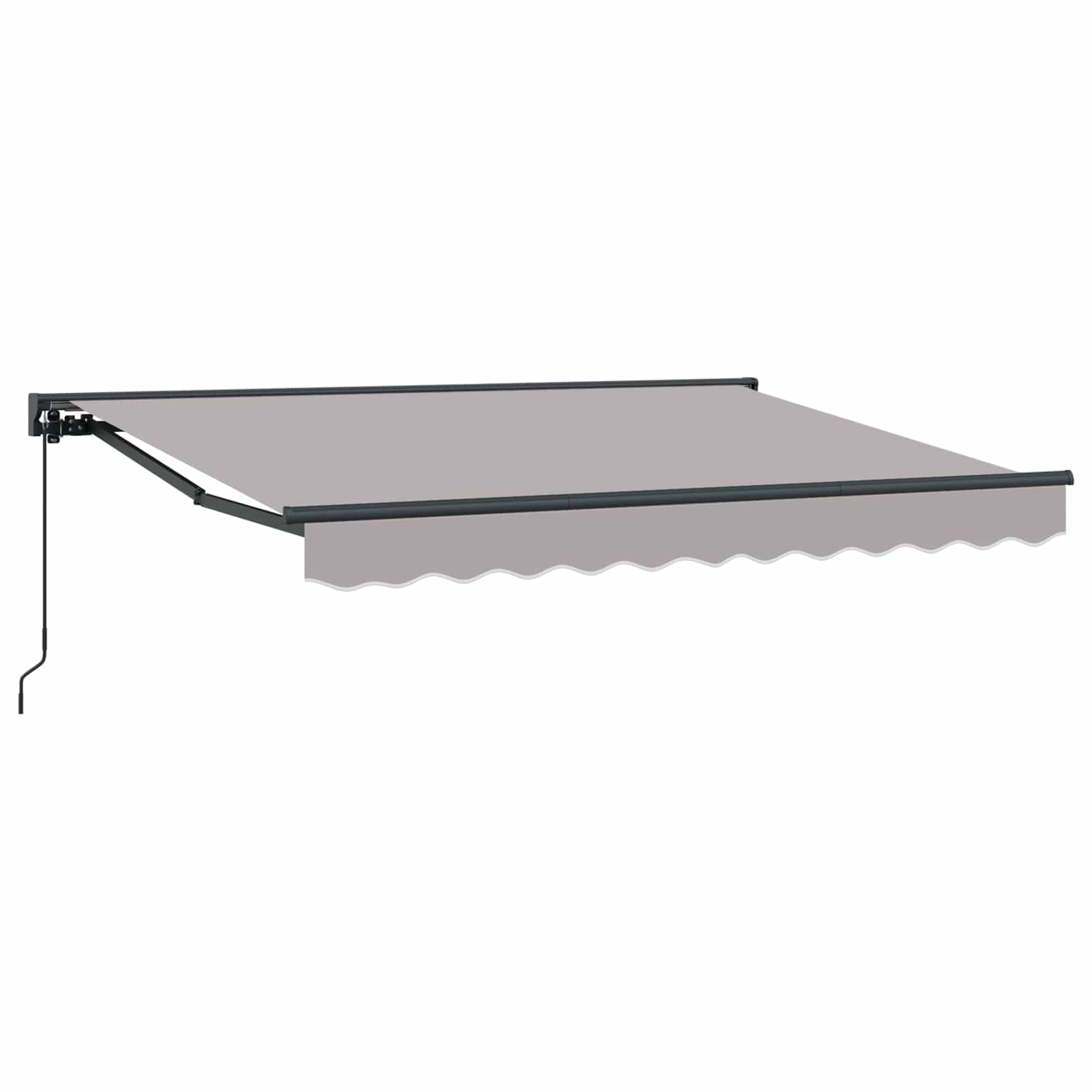 Manuell einziehbare Markise Hellgrau 3,5 x 2 m