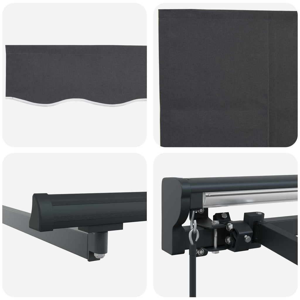 Manuell einziehbare Markise Anthrazit 5 x 3,5 m