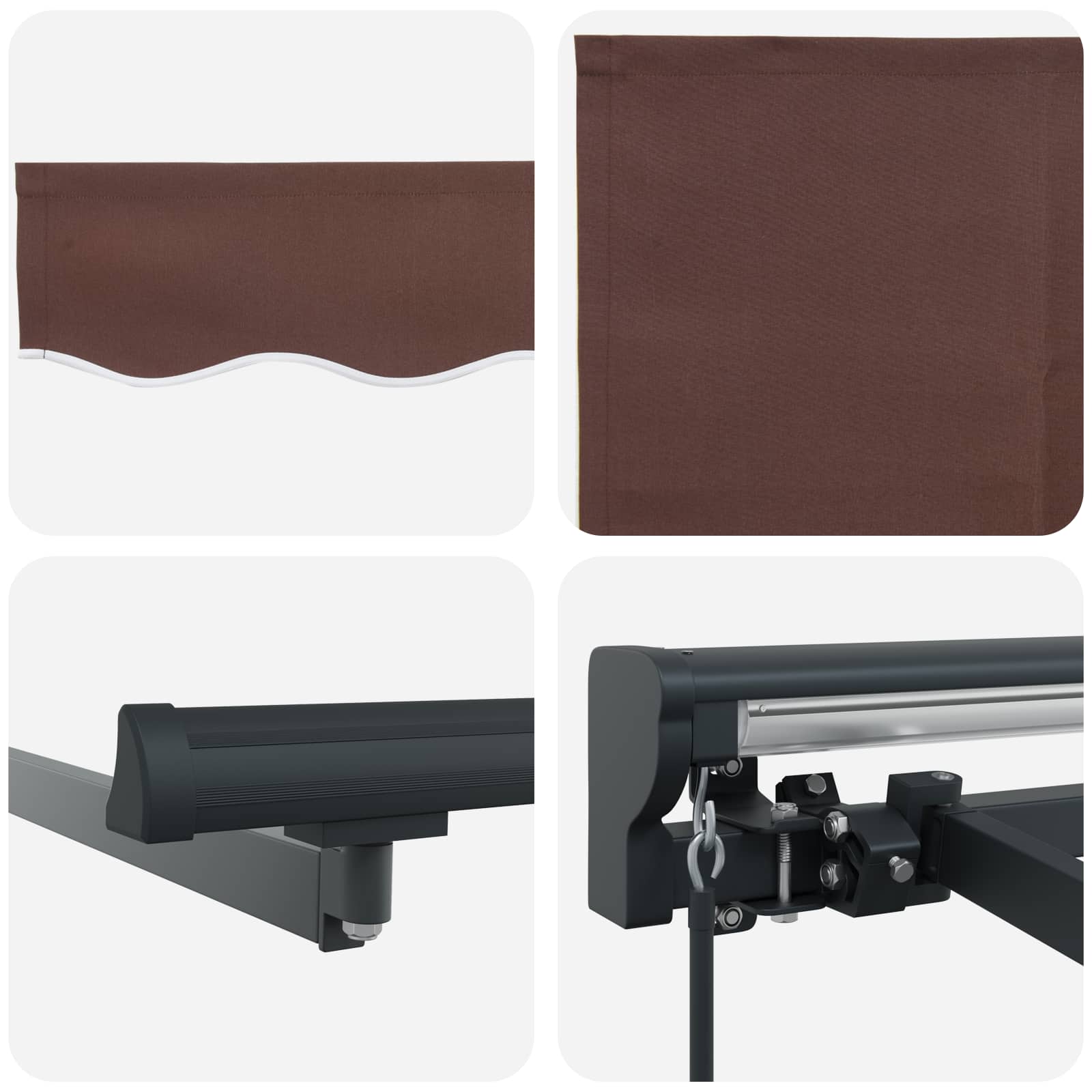 Manuell einziehbare Markise Braun 5 x 3,5 m
