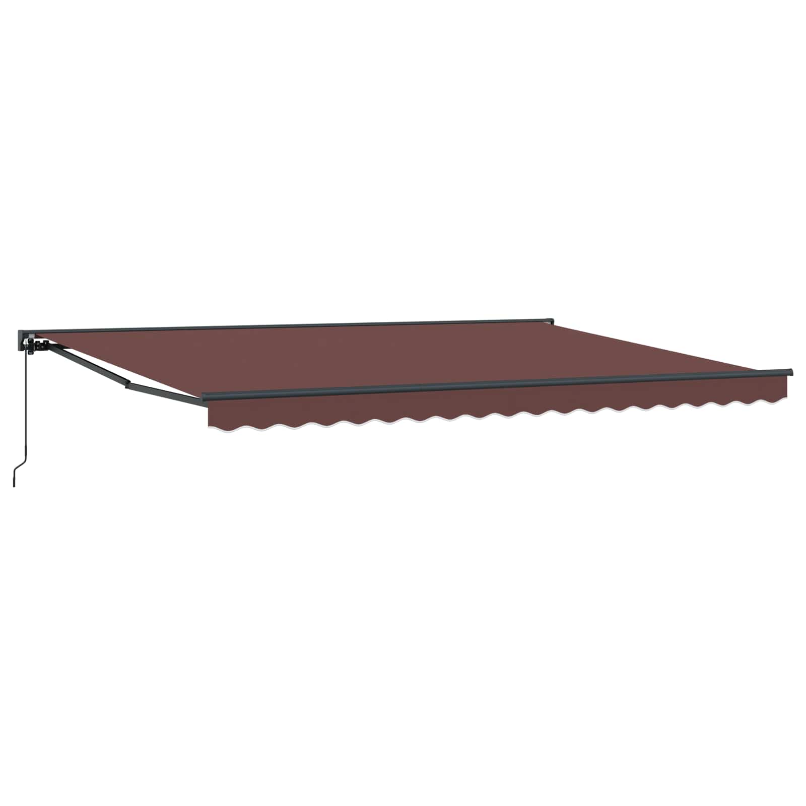 Manuell einziehbare Markise Braun 5 x 3,5 m