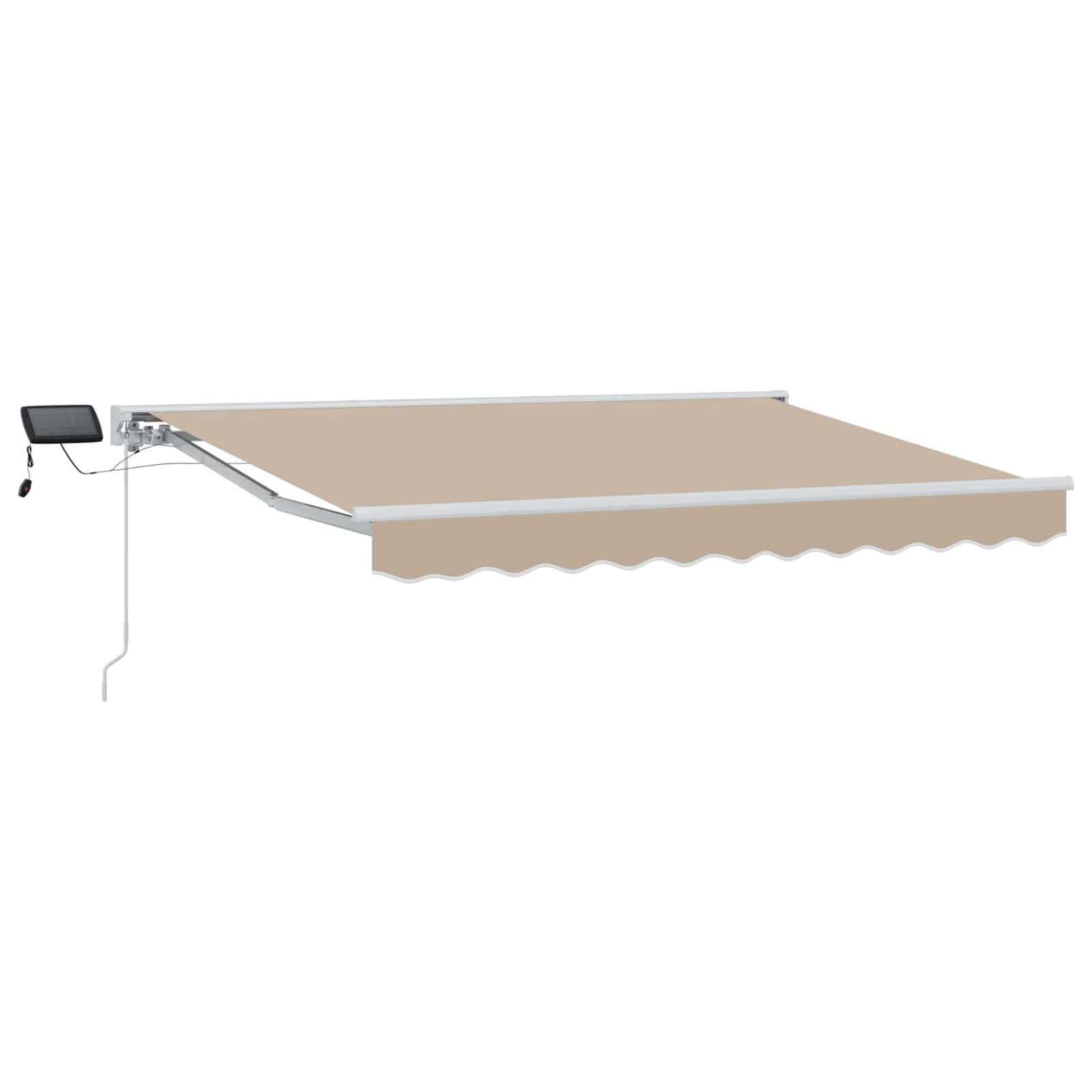 Manueller Markisenrahmen mit LEDs Beige und Weiß 2,5 x 2 m