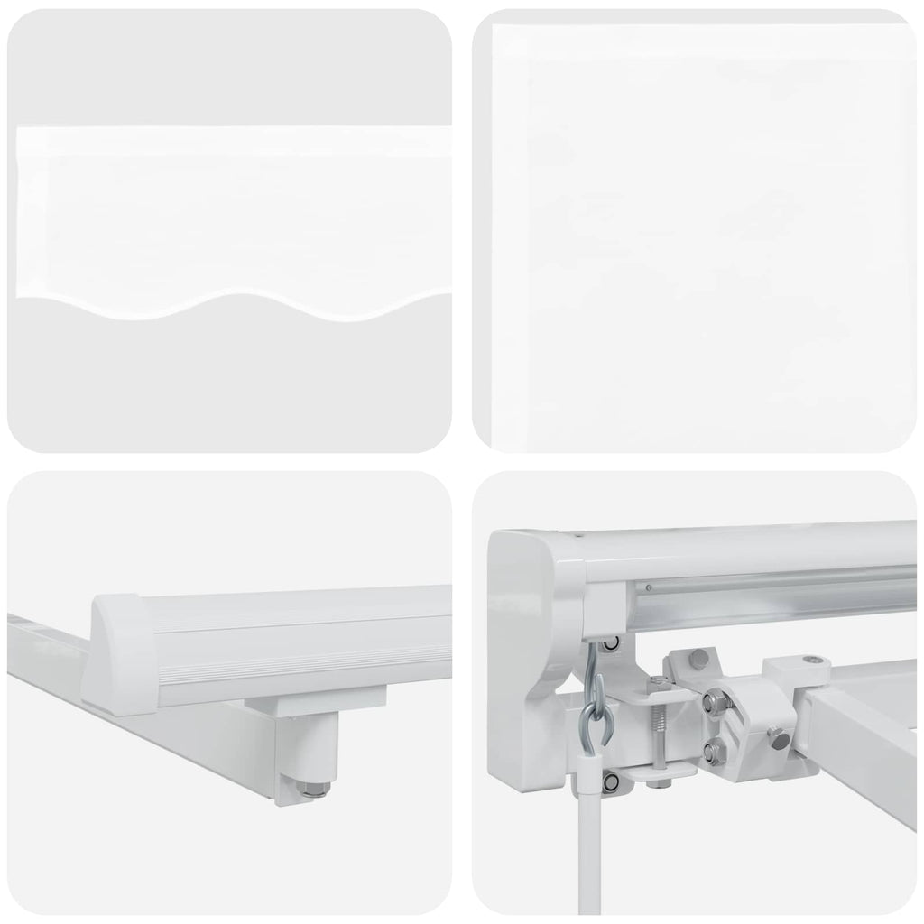 Manueller Markisenrahmen mit LEDs Weiß 2,5 x 2 m