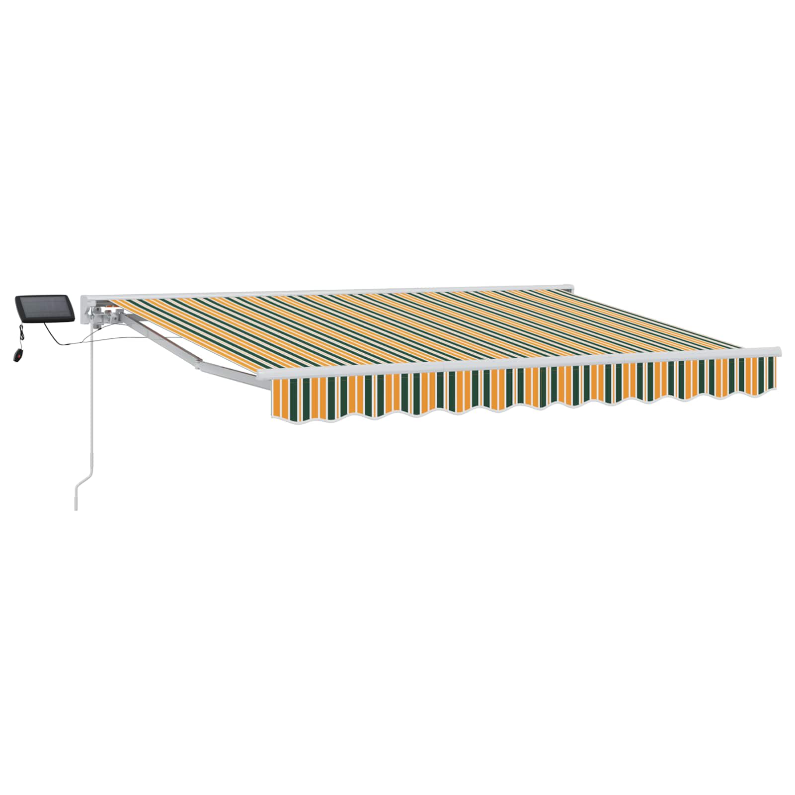 Manueller Markisenrahmen mit LEDs Grün, Gelb, Weiß 3 x 2 m
