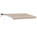 Manueller Markisenrahmen mit LEDs Beige und Weiß 3,5 x 2 m
