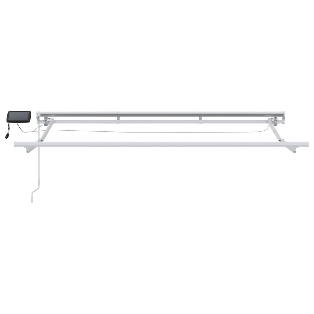 Manueller Markisenrahmen mit LEDs Beige und Weiß 3,5 x 2 m