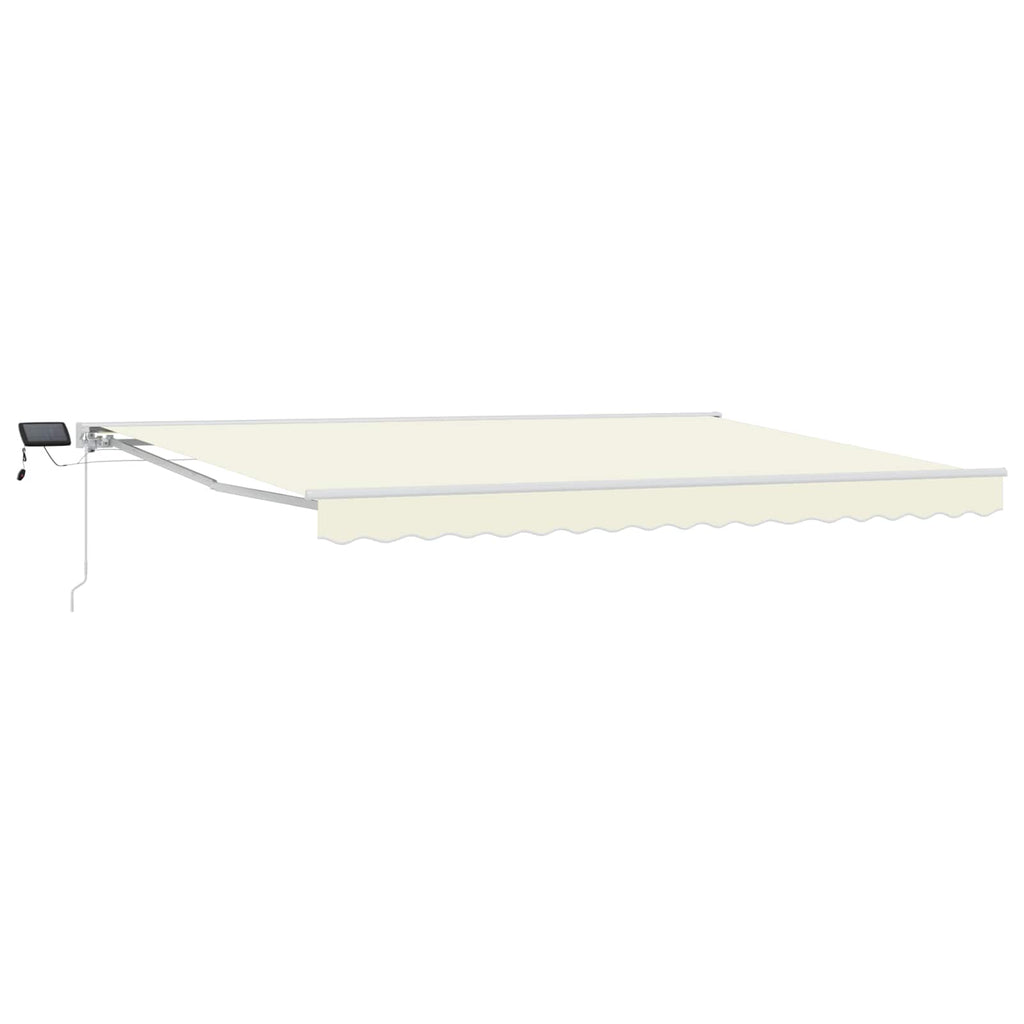 Manueller Markisenrahmen mit LEDs Creme und Weiß 4 x 2 m