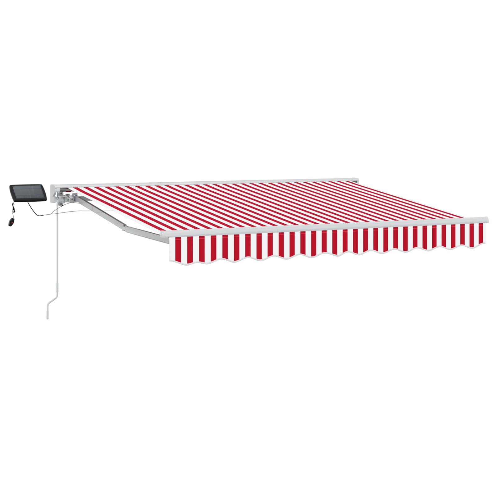 Manueller Markisenrahmen mit LEDs Rot und Weiß 3 x 2,5 m