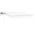 Manueller Markisenrahmen mit LEDs Weiß 3 x 2,5 m