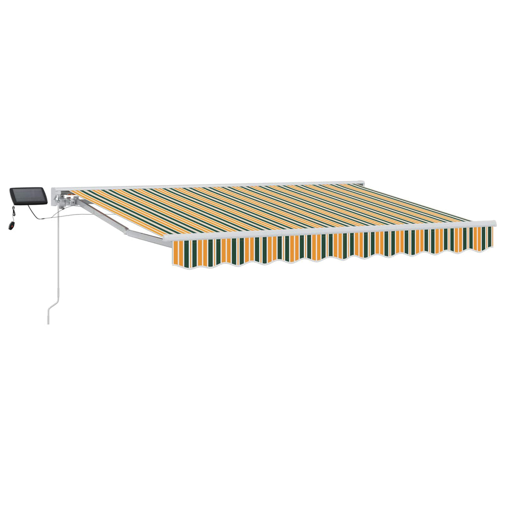 Manueller Markisenrahmen mit LEDs Grün, Gelb, Weiß 3,5 x 2,5 m