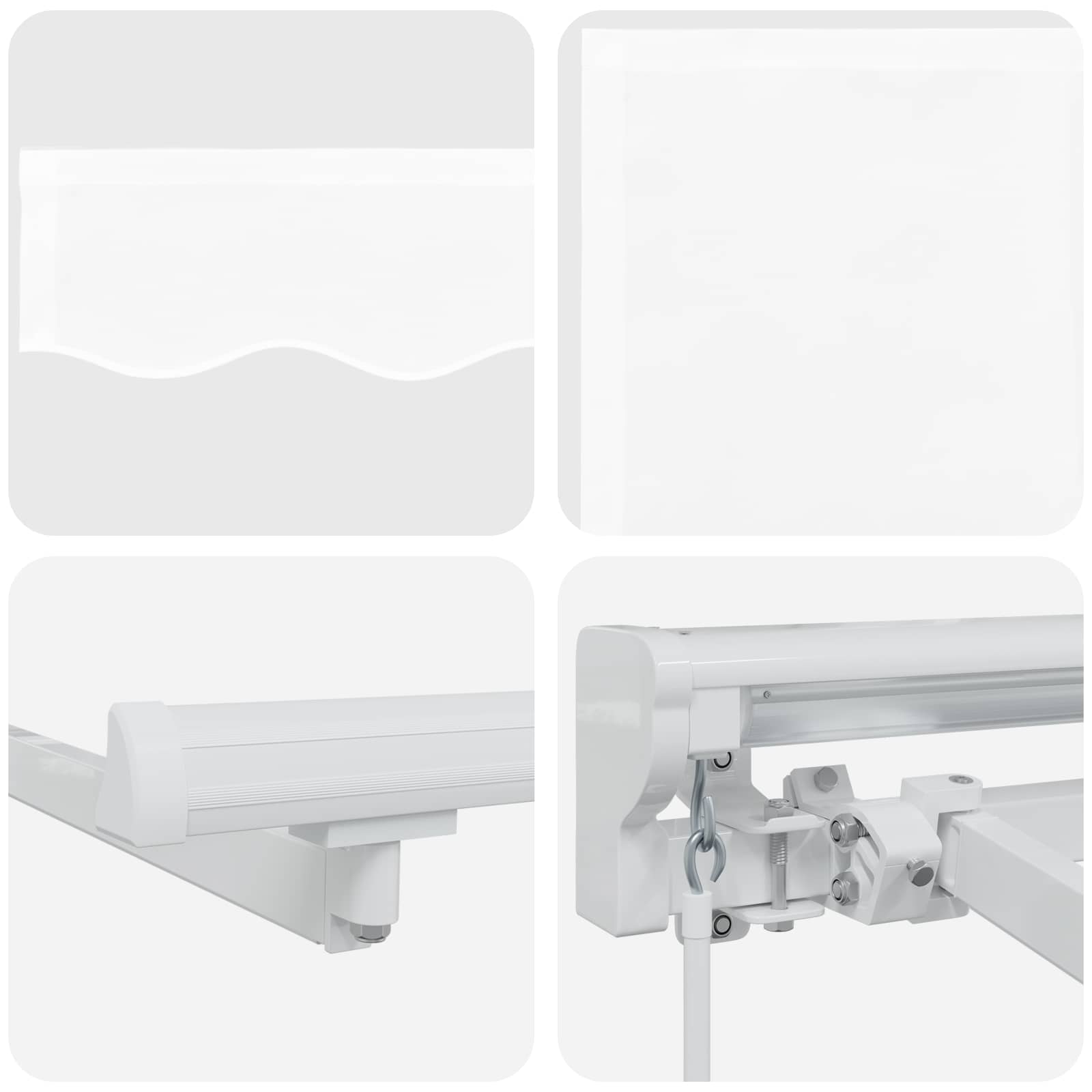 Manueller Markisenrahmen mit LEDs Weiß 4,5 × 3 m