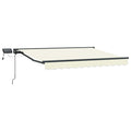Manueller Markisenrahmen mit LEDs Creme und Anthrazit 2,5 x 2 m