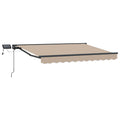 Manueller Markisenrahmen mit LEDs Beige und Anthrazit 3,5 x 2 m