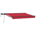 Manueller Markisenrahmen mit LEDs Rot und Anthrazit 3 x 2,5 m