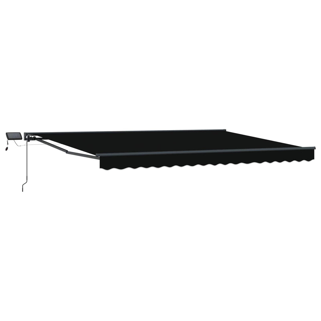 Manueller Markisenrahmen mit LEDs Schwarz und Anthrazit 4 x 3 m
