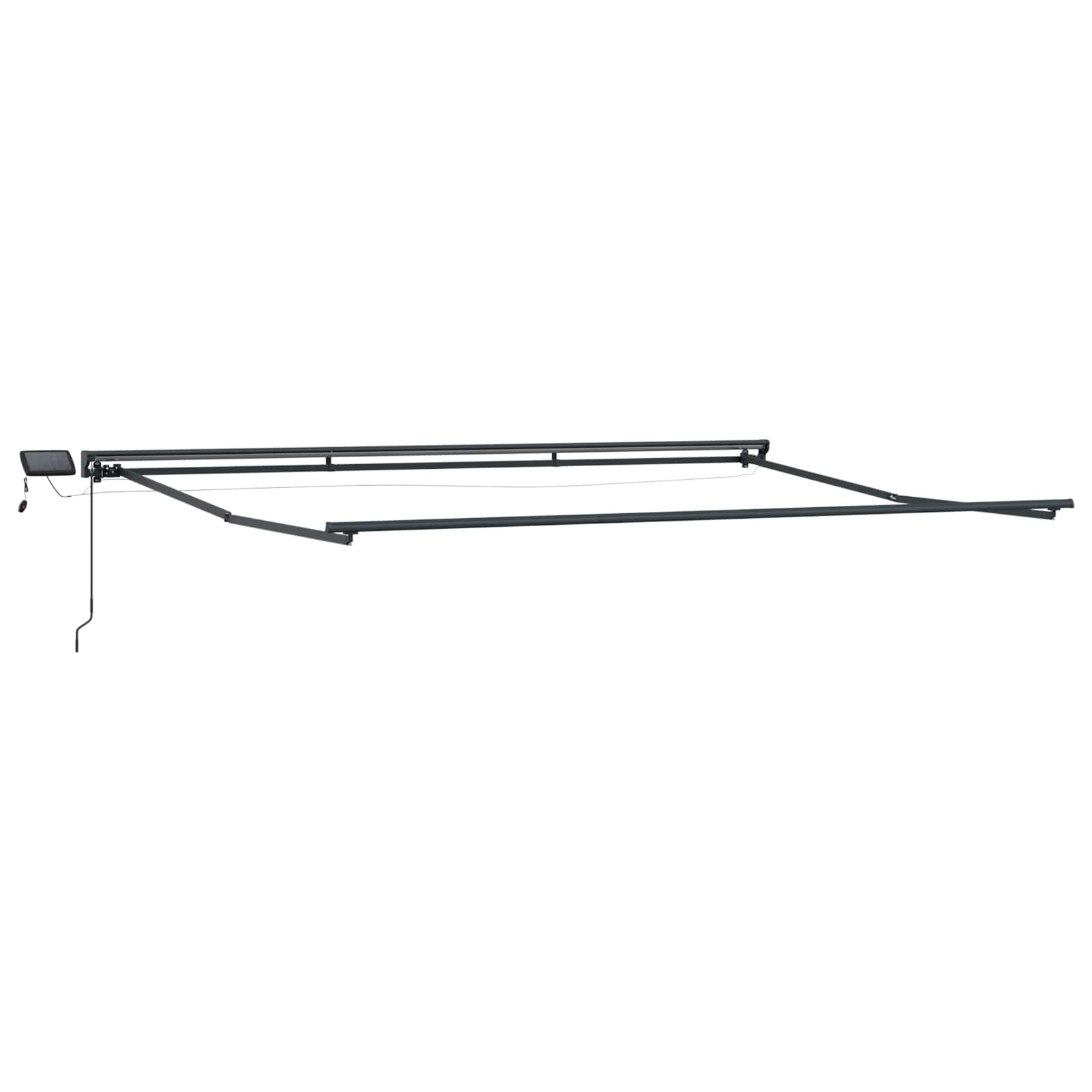 Manueller Markisenrahmen mit LEDs Anthrazit und Weiß 4 × 3,5 m