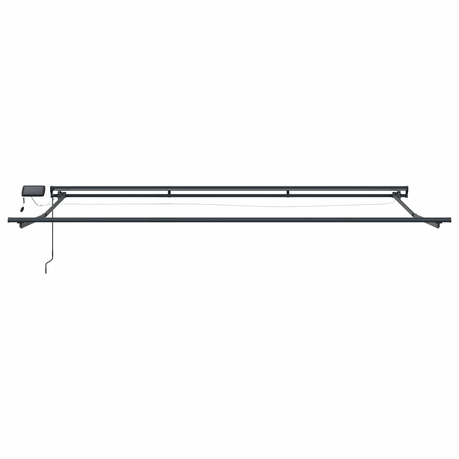 Manueller Markisenrahmen mit LEDs Anthrazit 5 x 3,5 m