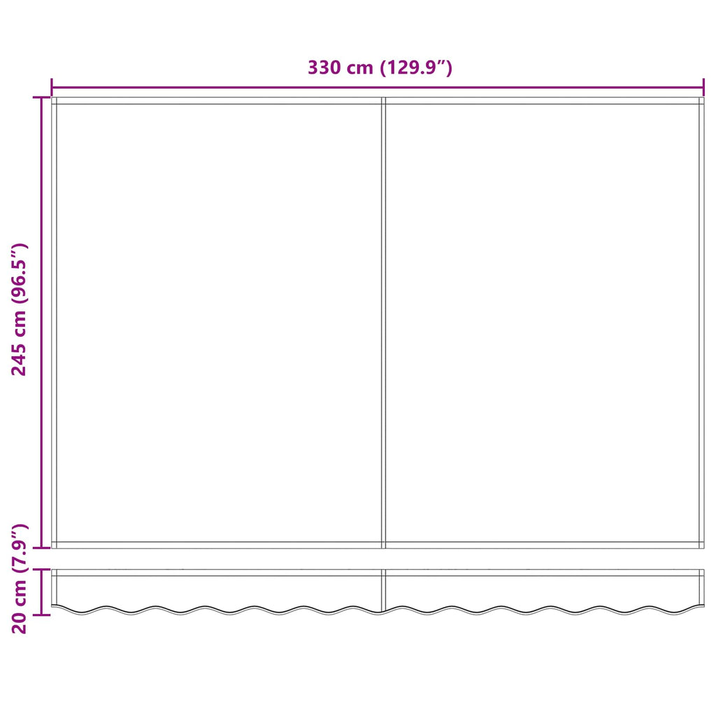 Elektrische ausziehbare Markise Anthrazit und Weiß 3,5 x 2,5 m