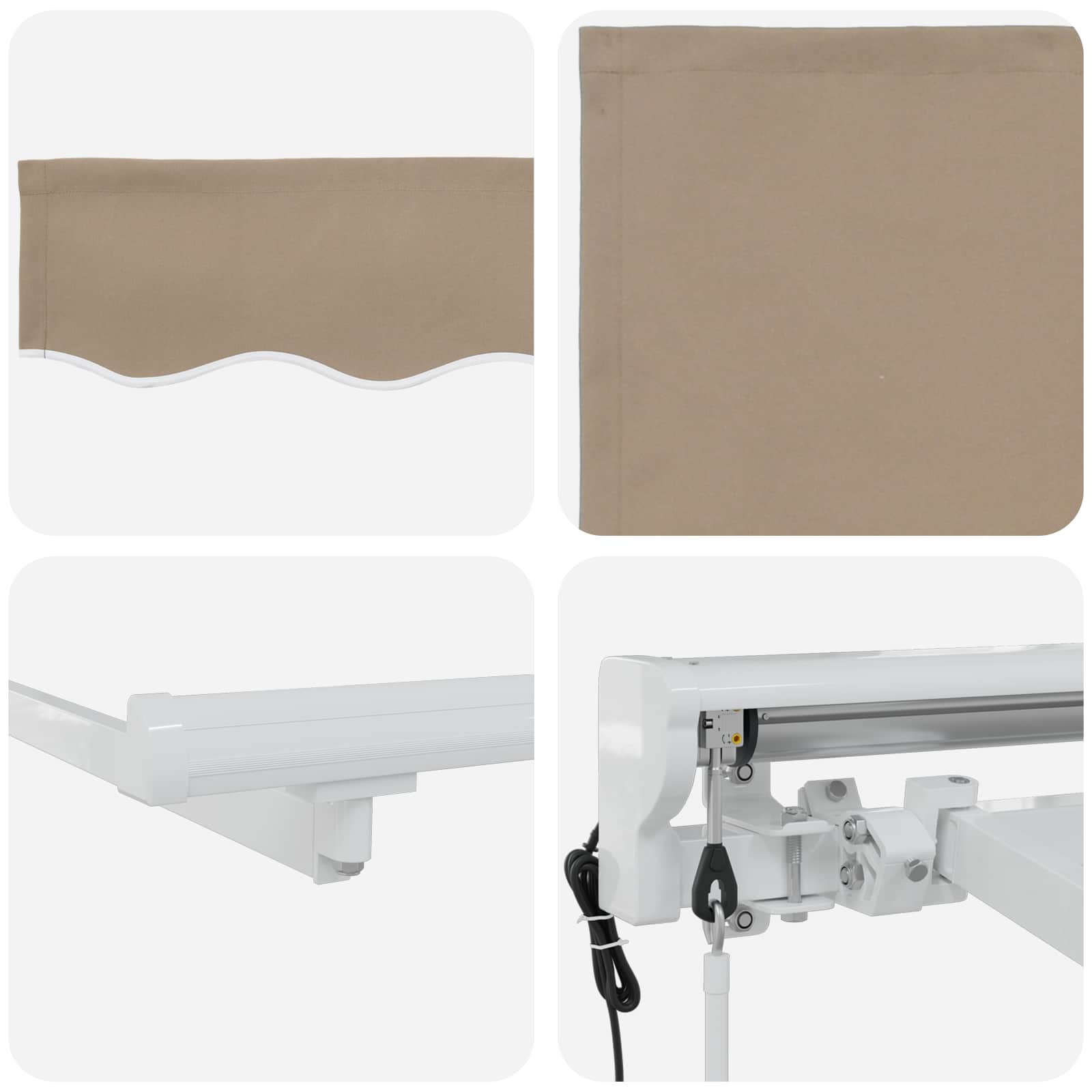 Elektrische ausziehbare Markise Beige 3,5 x 2,5 m