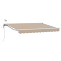 Elektrische ausziehbare Markise Beige und Weiß 2,5 x 2 m
