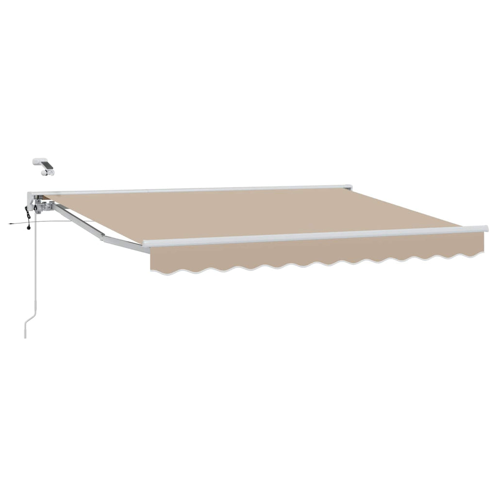 Elektrische ausziehbare Markise Beige und Weiß 3,5 x 2 m