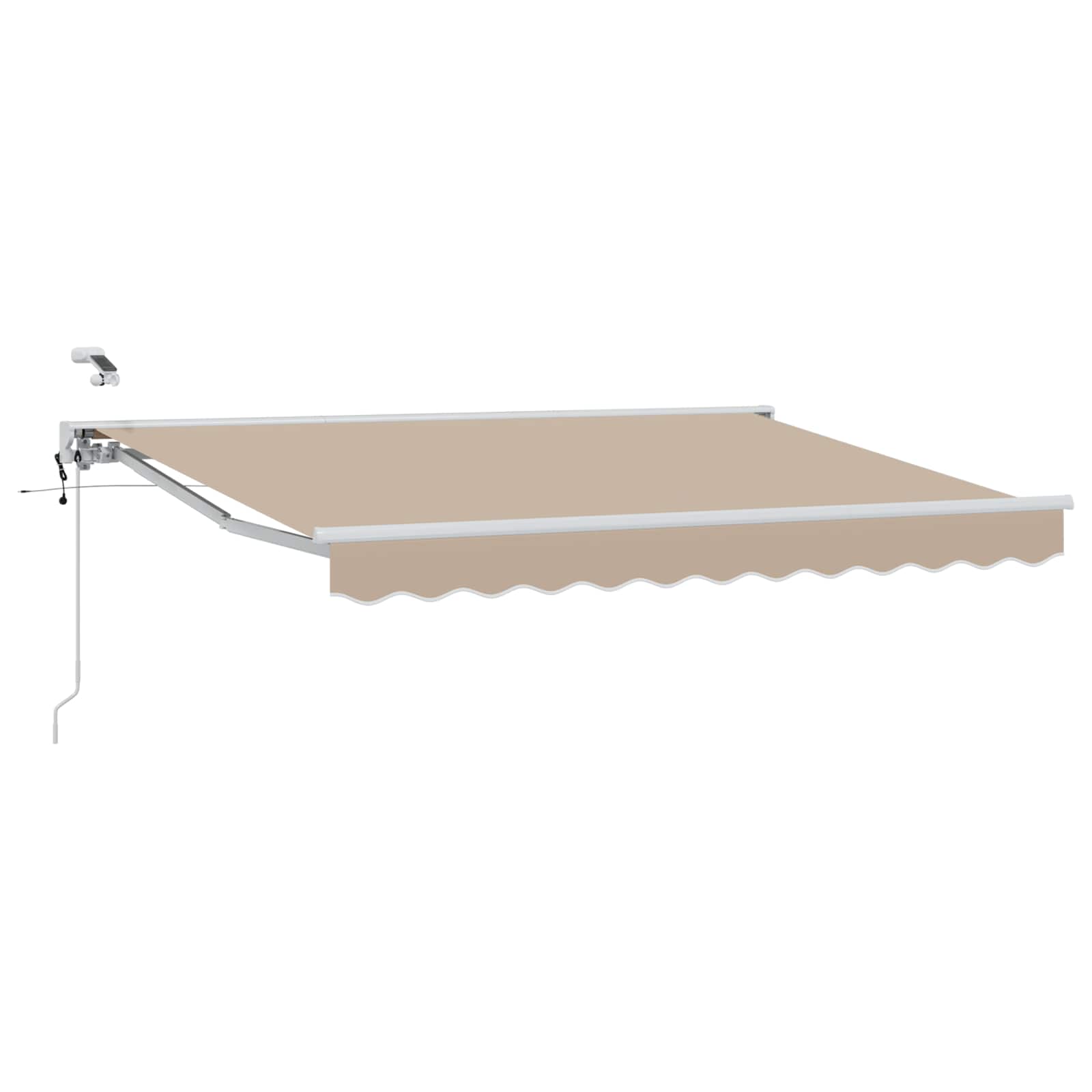 Elektrische ausziehbare Markise Beige und Weiß 3,5 x 2,5 m