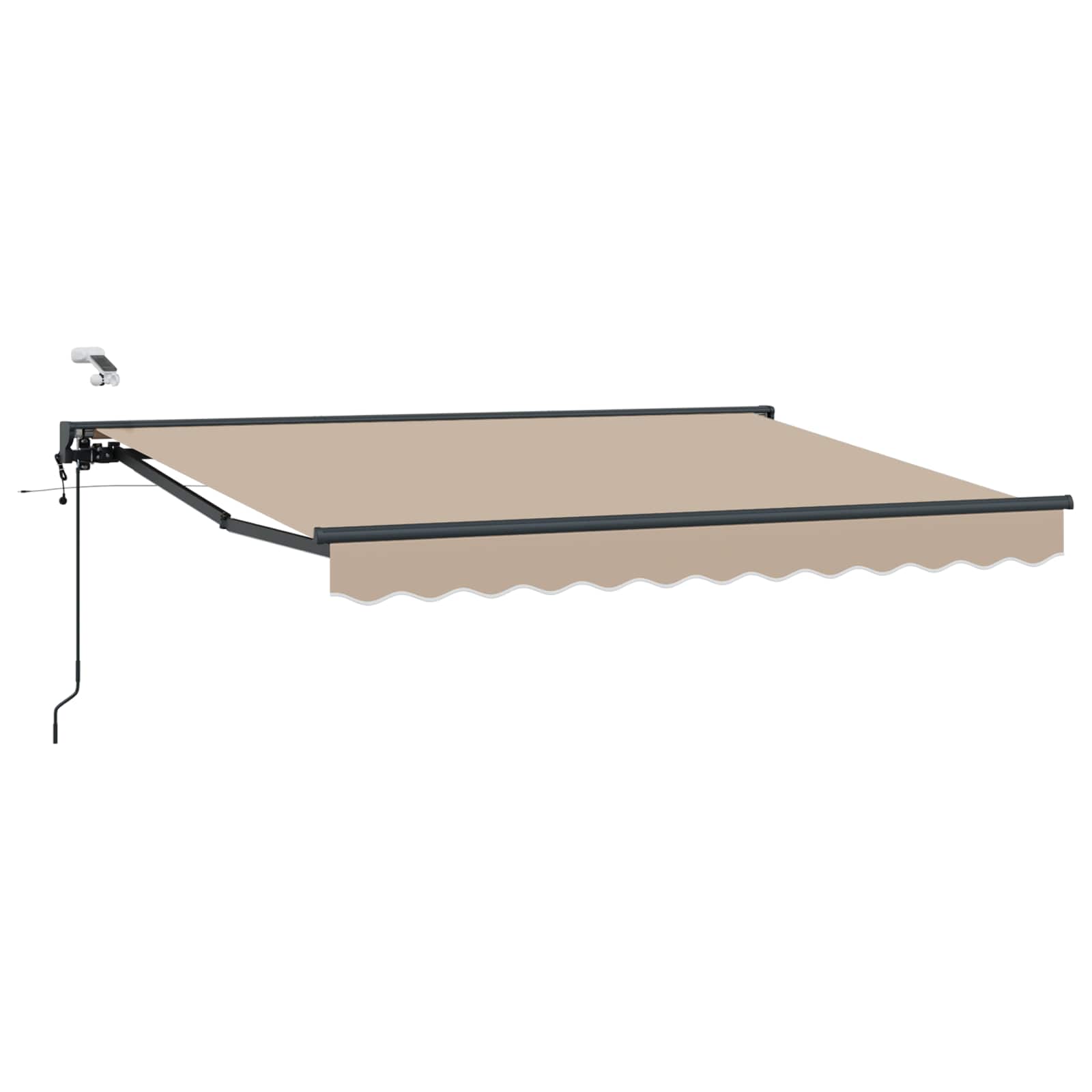 Elektrische ausziehbare Markise Beige und Anthrazit 2,5 x 2 m
