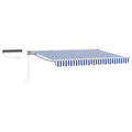 Elektrische ausziehbare Markise Blau und Weiß 3,5 x 2,5 m