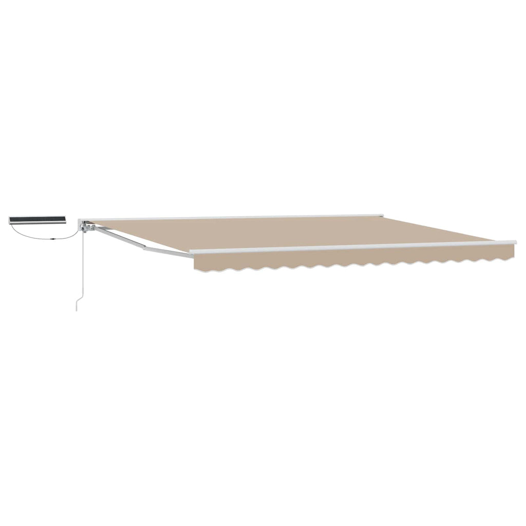 Elektrische ausziehbare Markise Beige und Weiß 4,5 x 3,5 m