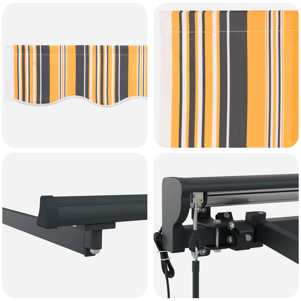 Elektrische ausziehbare Markise Gelb, Grau, Anthrazit 2,5 x 2 m