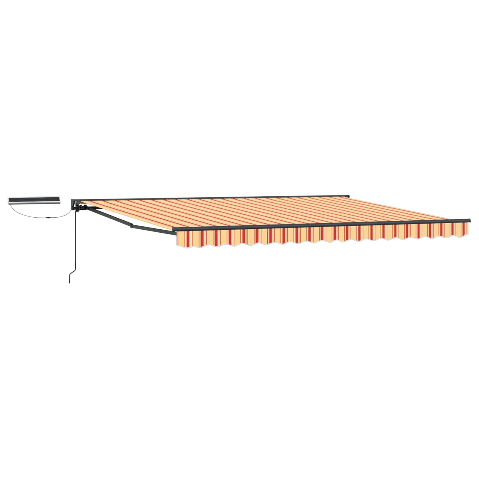Elektrische ausziehbare Markise Gelb, Orange, Anthrazit 4 x 2 m