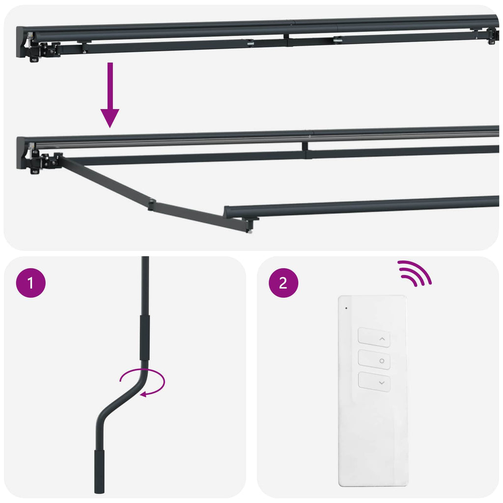 Elektrische ausziehbare Markise Gelb, Grau, Anthrazit 4 x 3 m