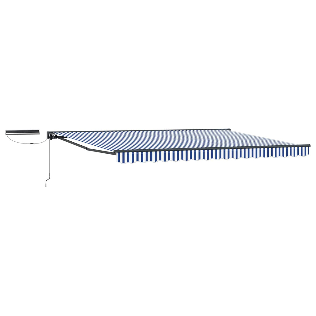 Elektrische ausziehbare Markise Blau, Weiß, Anthrazit 4 × 3,5 m