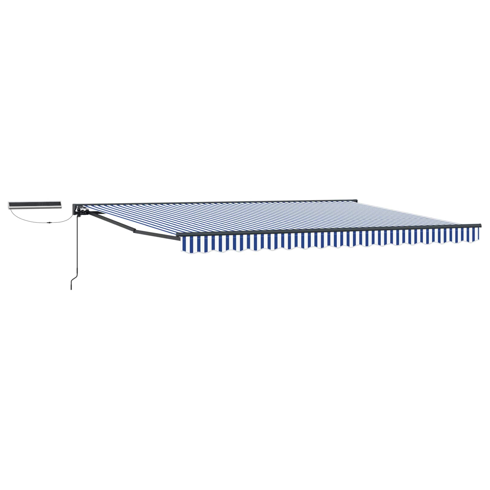 Elektrische ausziehbare Markise Blau, Weiß, Anthrazit 4 × 3,5 m