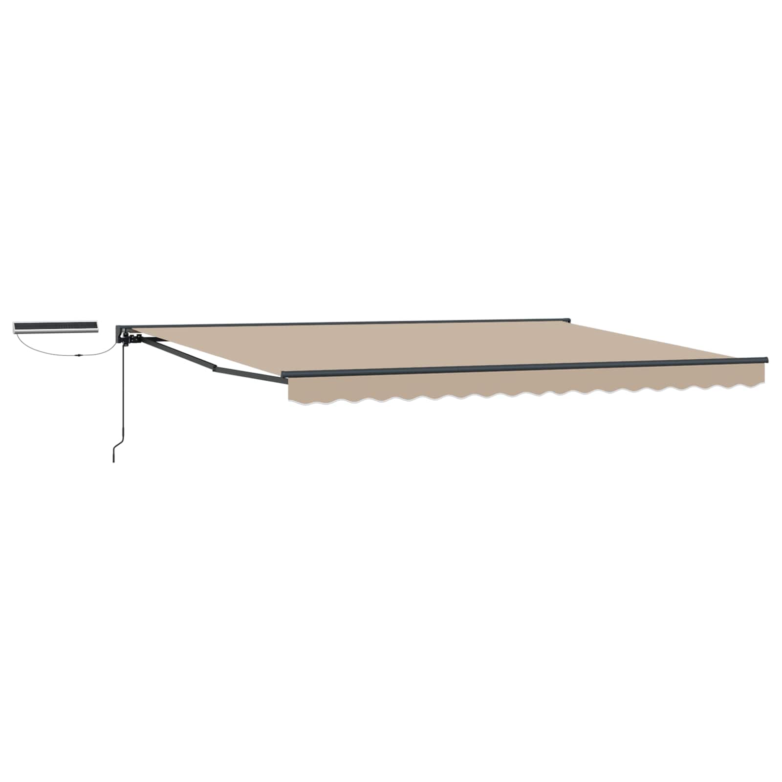 Elektrische ausziehbare Markise Beige und Anthrazit 4,5 x 3,5 m