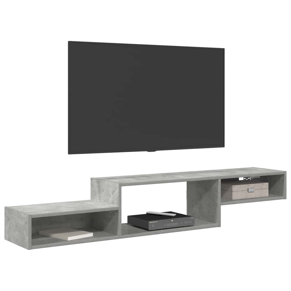 Wandmontierter TV-Schrank Wandhalterung Betongrau