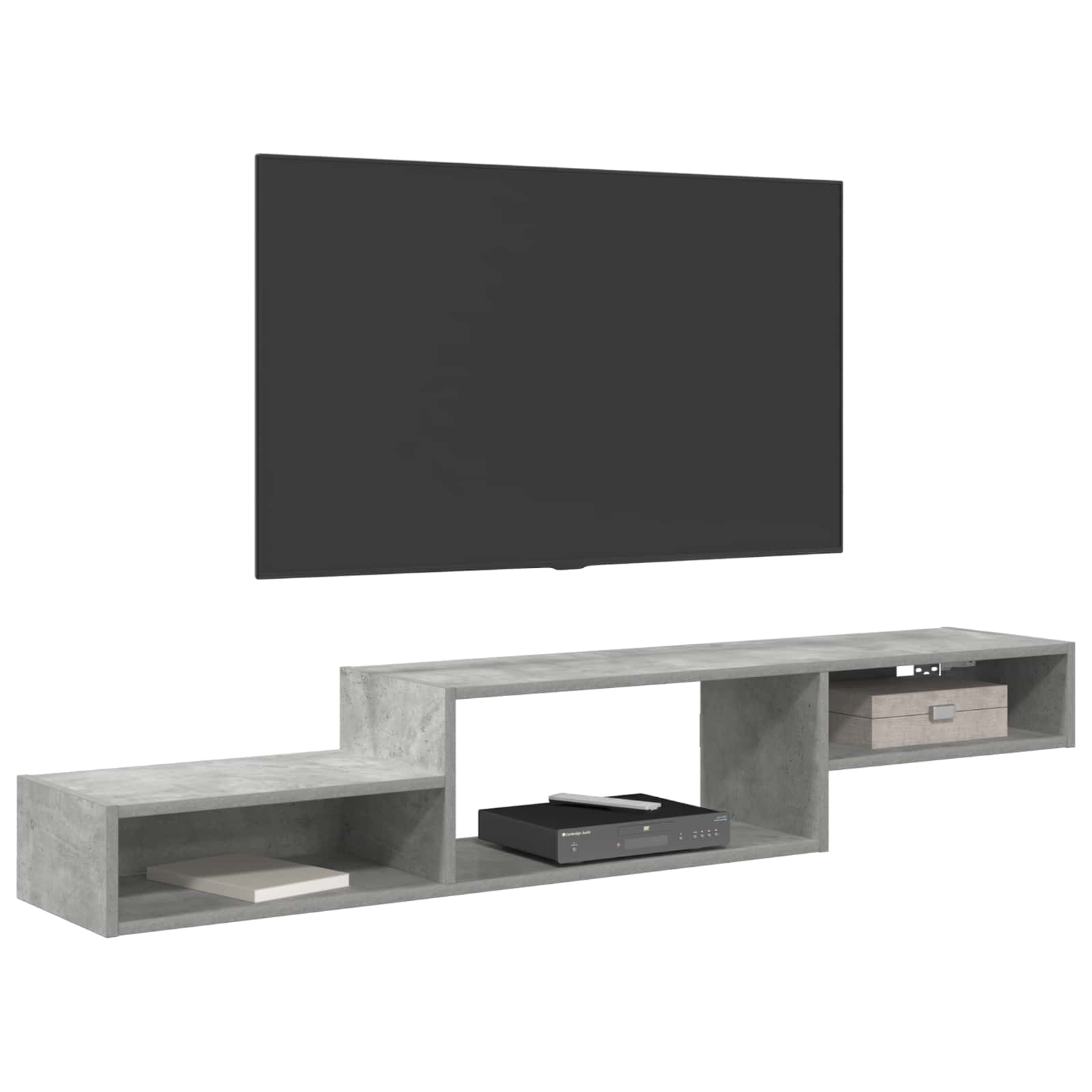 Wandmontierter TV-Schrank Wandhalterung Betongrau